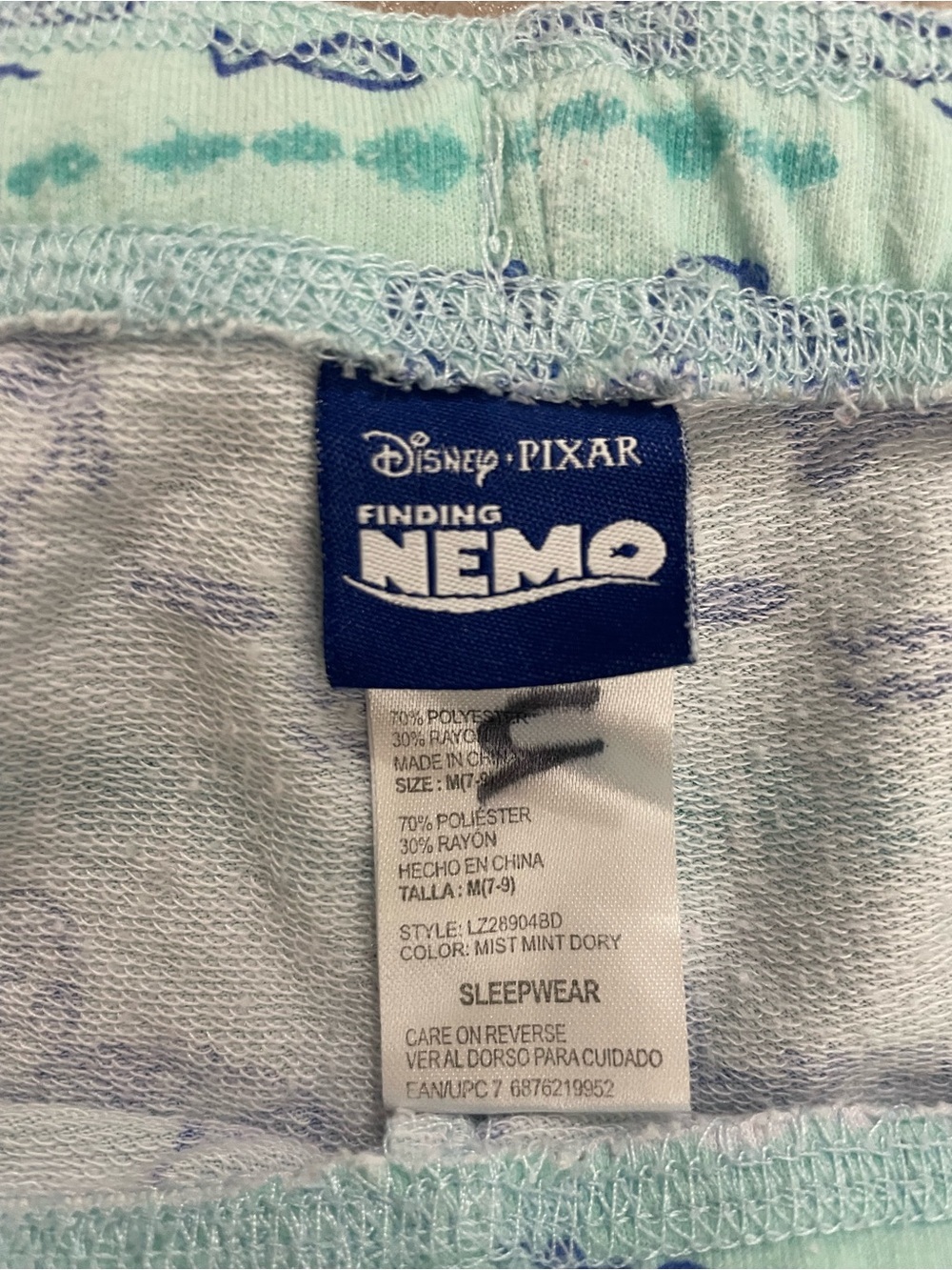 Disney·Pixar Finding Dory ‘Go with the Flow’ French Terry Pants EUC SZ Kid MD - Picture 5 of 6